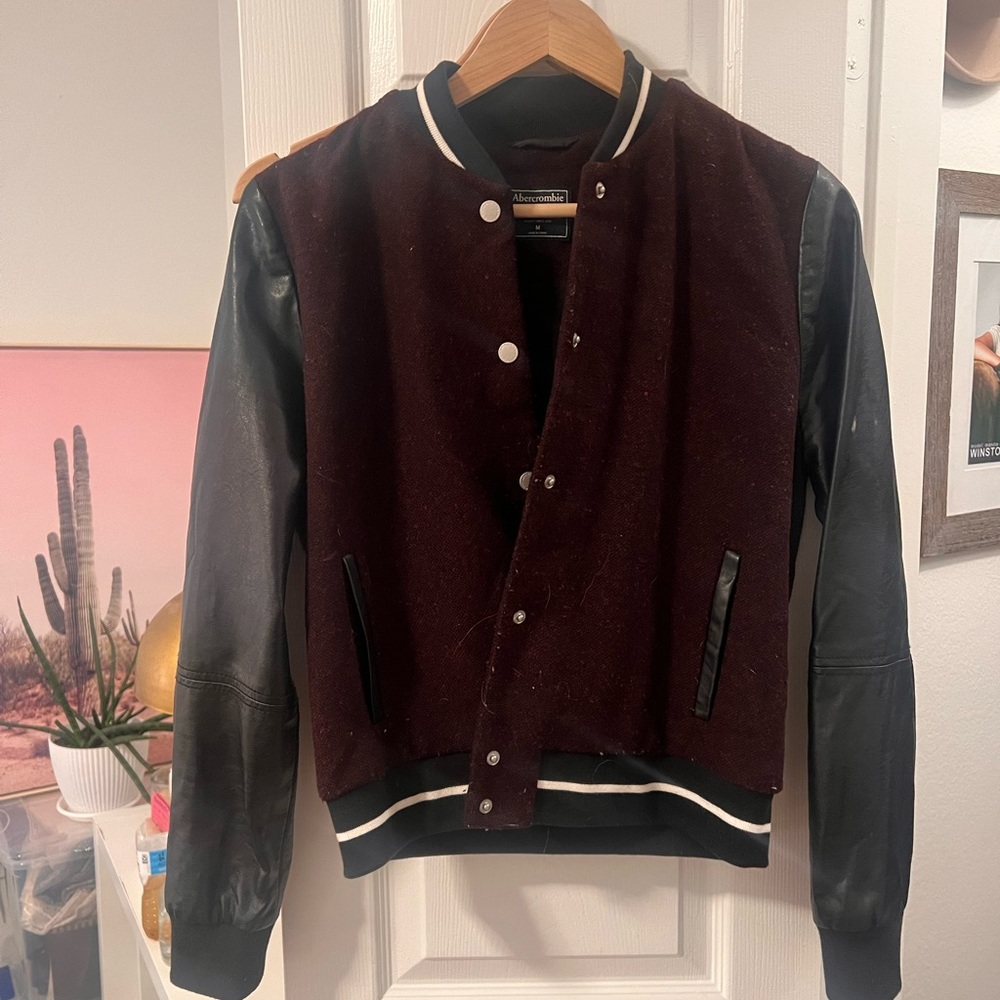 abercrombie & fitch bomber jacket. in pretty good condition.